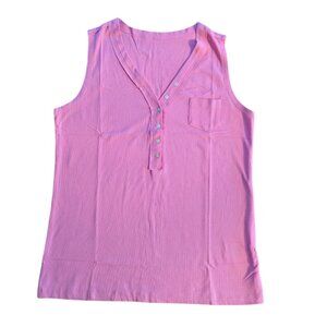 Women's NWOT sleeveless ribbed tank top, pink, size M